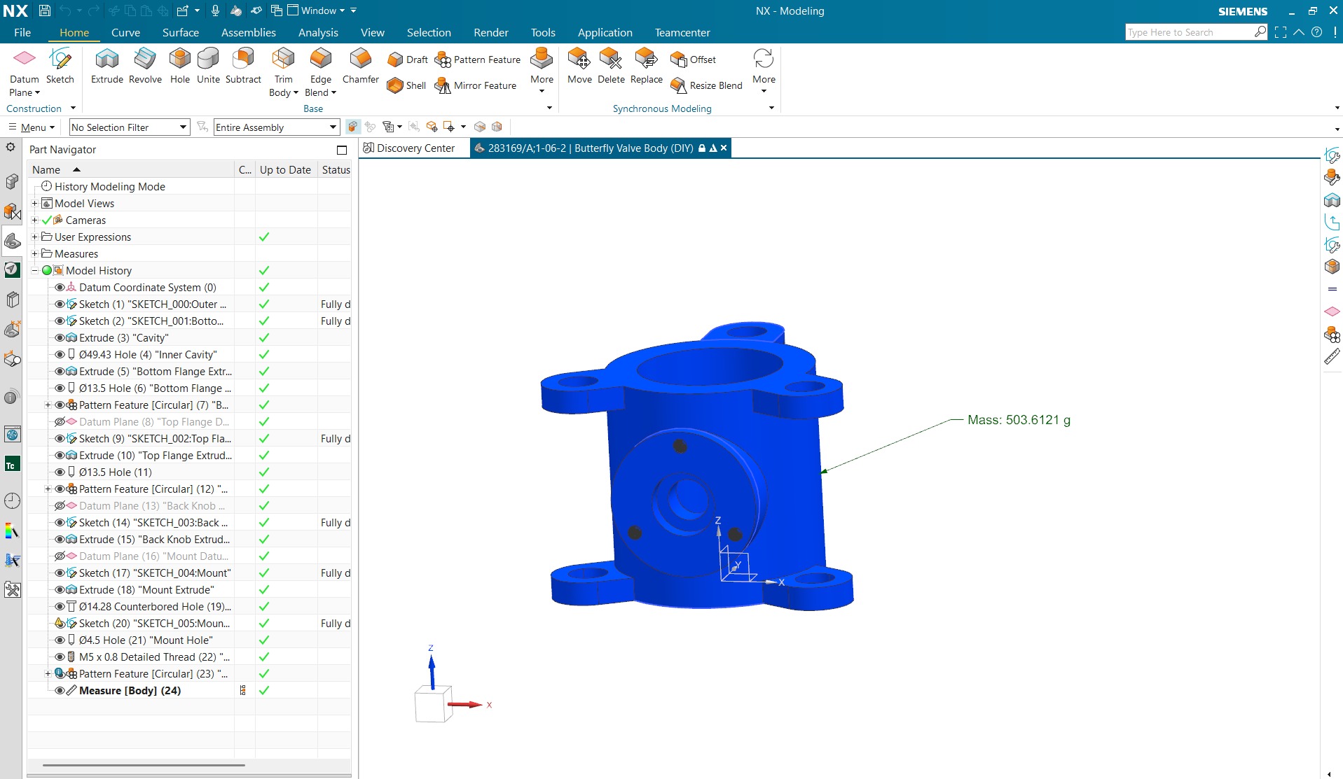 Butterfly Valve Body — modeled by Ethan Underwood using Travis Fuerst’s MFET 163 reference